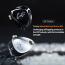 Fone de Ouvido KZ Castor In Ear HiFi 2DD Dinâmico de Alto Desempenho com Armadura Balanceada Ajustável – Fones de Monitoramento com Cancelamento de Ruído