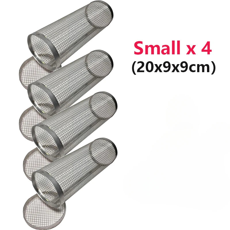 Grelha para Churrasco, Gaiolas de Churrasco, Utensílios de Cozinha para Camping e Piquenique, Grelha Redonda para Churrasqueira ao Ar Livre, Grelha para Fogueira, Cesta Giratória para Grelhar