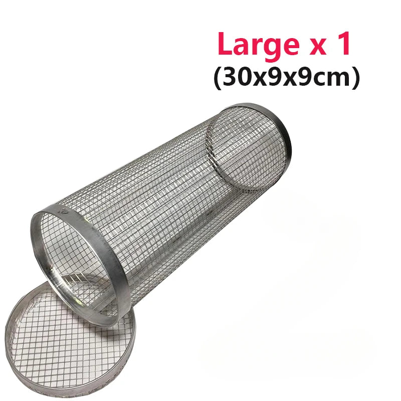 Grelha para Churrasco, Gaiolas de Churrasco, Utensílios de Cozinha para Camping e Piquenique, Grelha Redonda para Churrasqueira ao Ar Livre, Grelha para Fogueira, Cesta Giratória para Grelhar