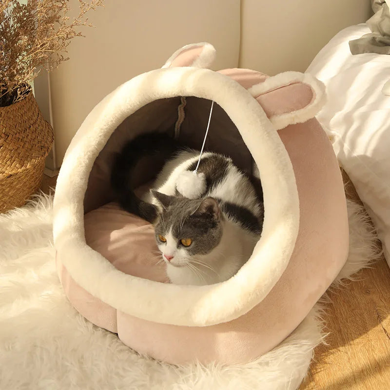 Cama para Gatos Sono Profundo – Cama de Pet Estilo Cartoon Dobrável, Removível e Lavável – Cama de Dormir para Animais de Estimação Tapete, Bolsa, Toca – Ideal para Gatos e Cães Pequenos